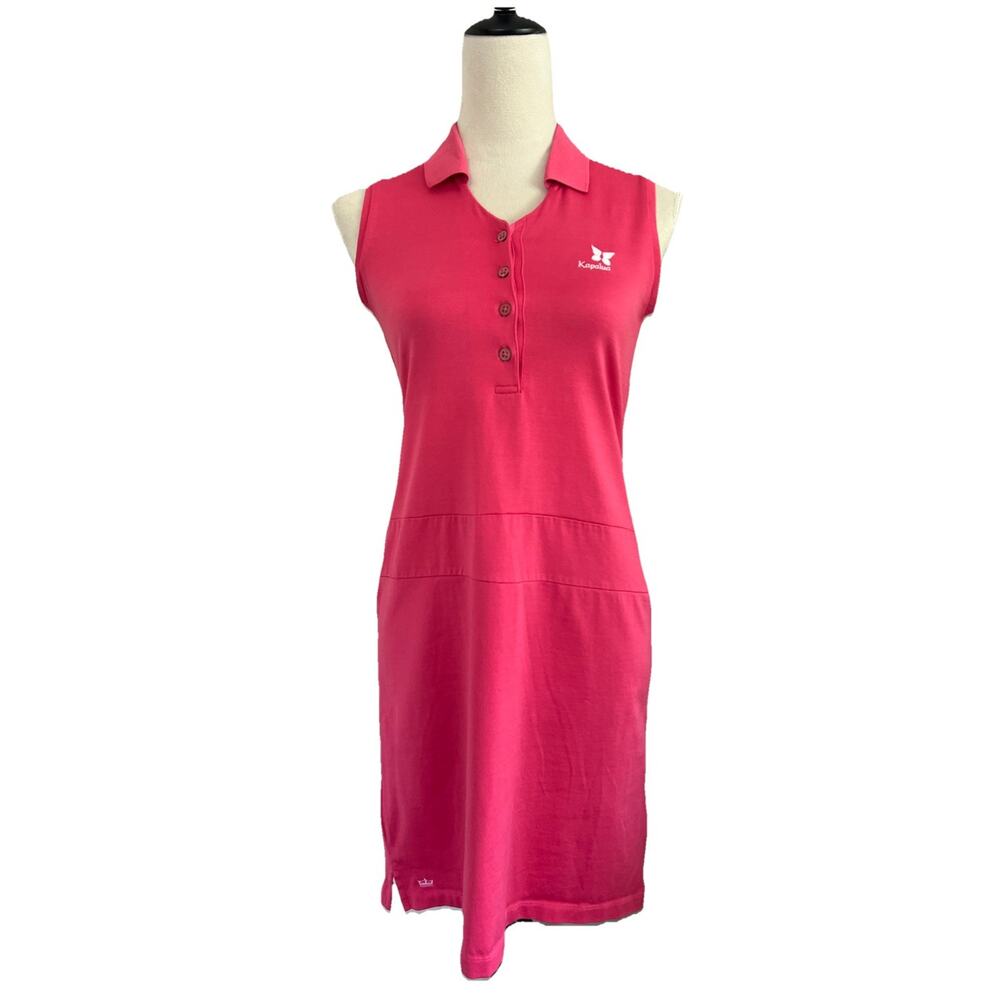 Peter Millar Sleeveless Polo Dress in Bright Pink